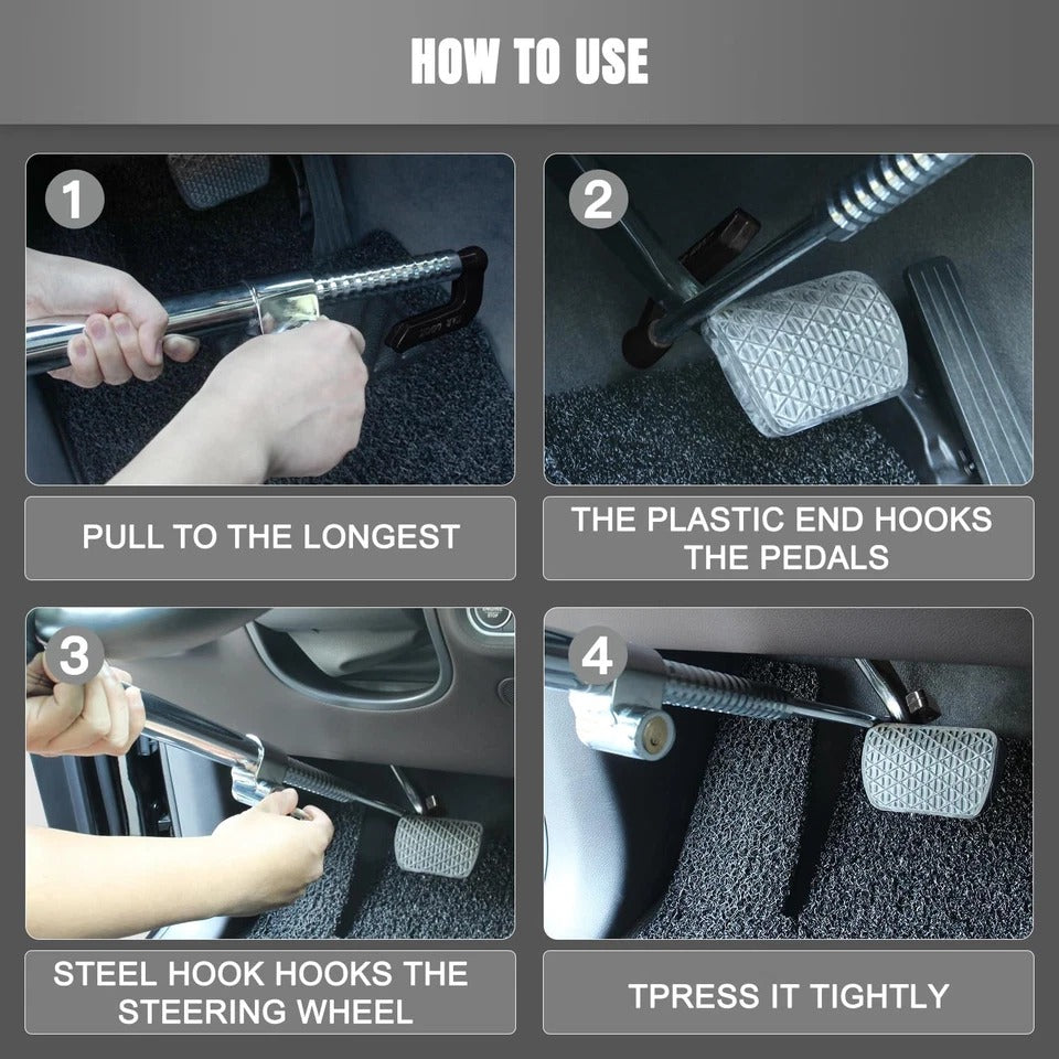 Double Hook Clutch Brake Lock Steering Wheel Locks for Cars